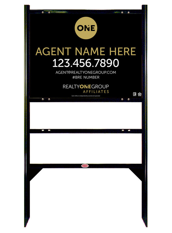 Angle Iron Frame with One Rider Insert and Agent Sign Panel Unit, 18h x 24w