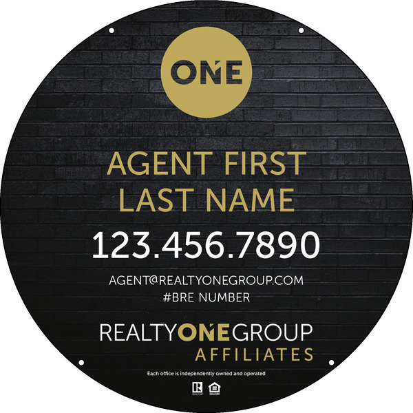 Agent Circle Hanging Sign Panel, 24h x 24w, 3MM Aluminum Composite