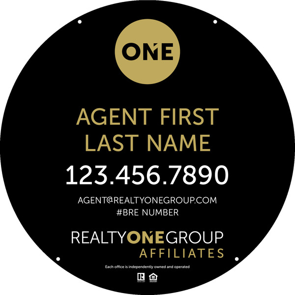 Agent Circle Hanging Sign Panel, 24h x 24w, Steel