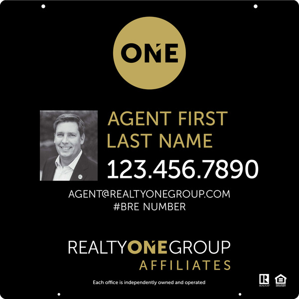 Agent Photo Hanging Sign Panel, 24h x 24w, Steel