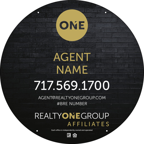 Agent Circle Hanging Sign Panel, 30h x 30w, Steel