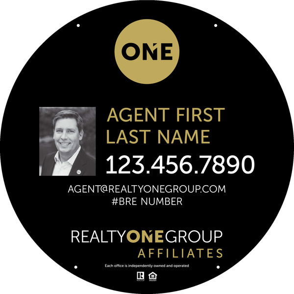 Agent Photo Circle Hanging Sign Panel, 30h x 30w, Steel