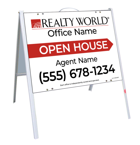 A-Frame and Agent Open House Sign Panel Unit, 18h x 24w, .050 Poly