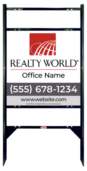 Angle Iron Frame w 2 Rider Inserts and Office Sign Panel Unit, 24h x 24w, Steel