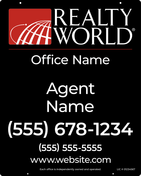 Agent Name Hanging Sign Panel, 30h x 24w, Steel