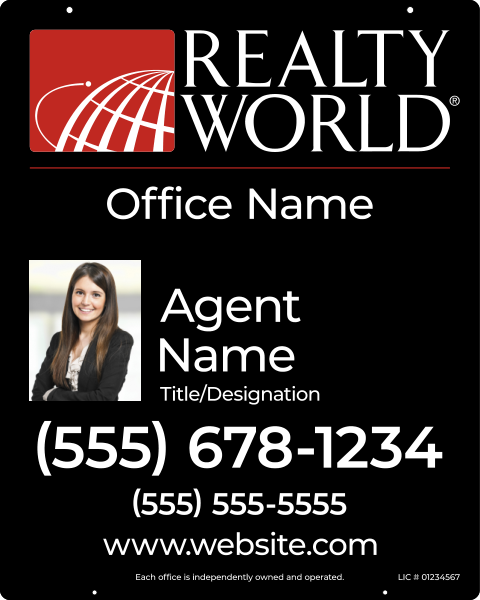 Agent Photo Hanging Sign Panel, 30h x 24w, Steel