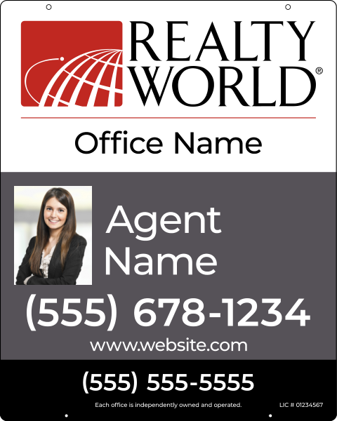 Agent Photo Hanging Sign Panel, 30h x 24w, Steel