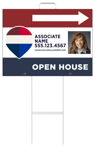 Grab and Go Open House Associate Name w Photo Sign Panel Unit, 18h x 24w, 4mm Corrugated