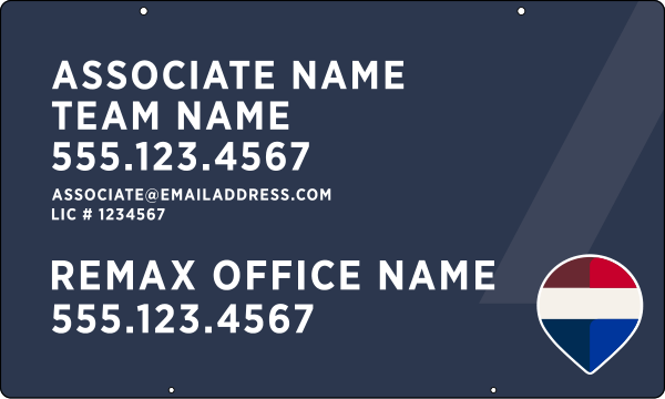 Hanging Associate Name, Team Name w License Number Panel, 18h x 30w, .063 Aluminum