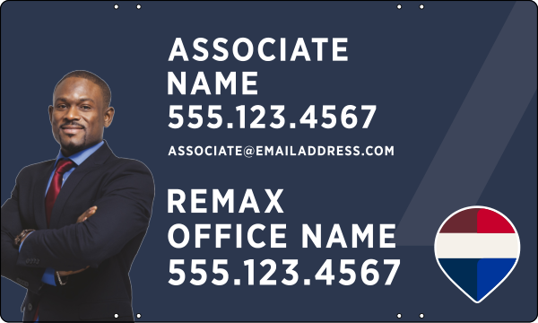 Associate Name w Cut Out Photo Sign Panel, 18h x 30w, Steel