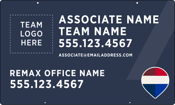 Associate Name, Team Name w Team Logo Sign Panel, 18h x 30w, Steel