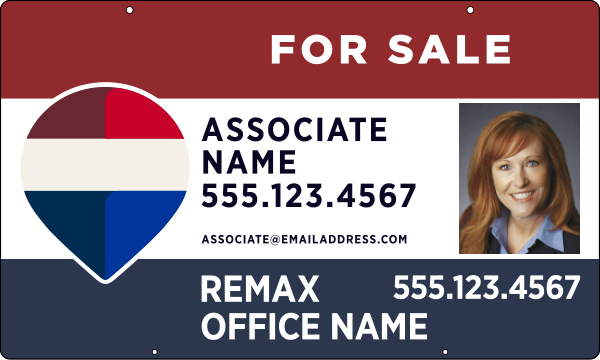 Hanging Associate Name w Photo Sign Panel, 18h x 30w, Steel