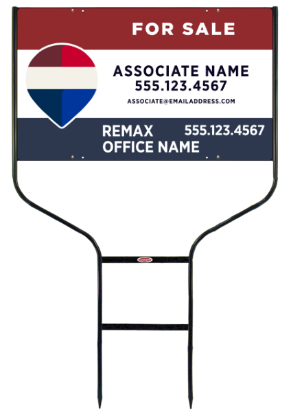 Round Rod Frame and Associate Name Sign Panel Unit, 18h x 30w, Steel
