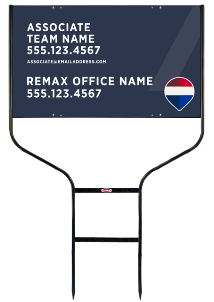 Round Rod Frame and Associate Name, Team Name Sign Photo Panel Unit, 18h x 30w, Steel