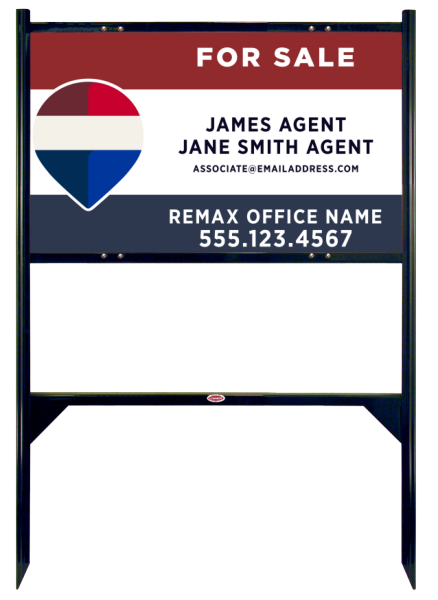 Reflective Angle Iron Frame and Associate Name w Team Name Sign Panel Unit, 18h x 30w, Steel