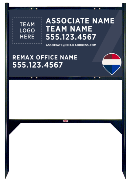 Angle Iron Frame and Associate Name, Team Name w Team Logo Sign Panel Unit, 18h x 30w, Steel