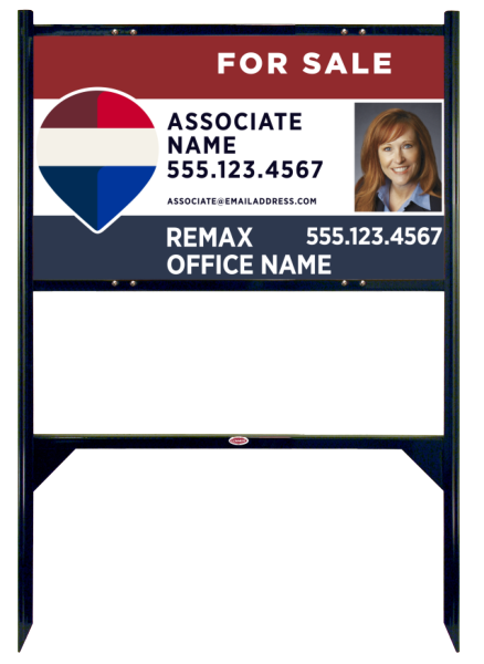 Angle Iron Frame and Associate Name w Photo Sign Panel Unit, 18h x 30w, Steel