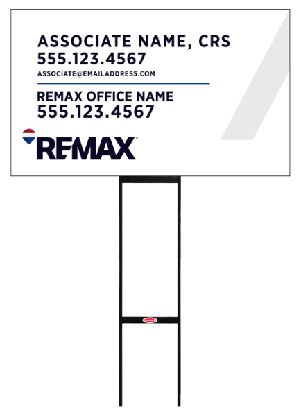 Sentry Round Rod H-Stake Frame and Associate Name w CRS Sign Panel, 18h x 30w, 10mm Corrugated