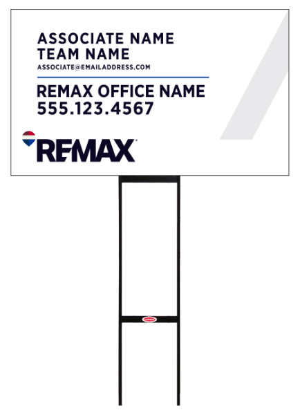 Sentry Round Rod H-Stake Frame and Associate Name, Team Name Sign Panel, 18h x 30w, 10mm Corrugated