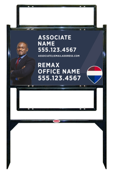 Angle Iron Frame and Associate Name, w Cut Out Photo Sign Unit w2 Rider Insert, 18h x 30w, Steel