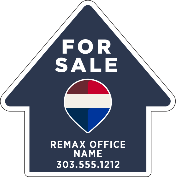 Directioanl  For Sale w Office Name SF Arrow Shape Sign Panel, 19.5h x 19.375w