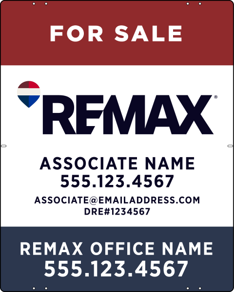 Associate Name w License Number Sign Panel, 30h x 24w, .040 Aluminum