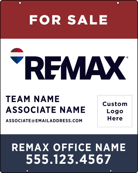 Reflective Hanging Associate Name, Team Name w Team Logo Sign Panel, 30h x 24w, .063 Aluminum