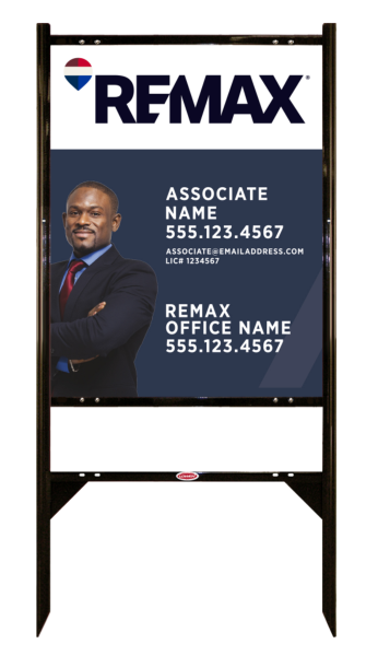 Angle Iron Frame and Associtate Name w License Number & Cut Out Photo Sign Unit,  30h x 24w, .040 Aluminum