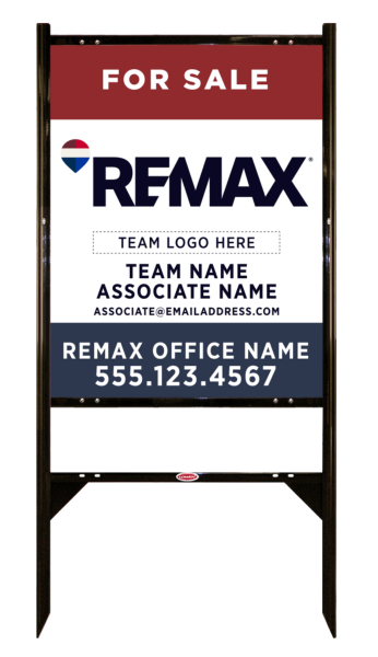 Reflective Angle Iron Frame and Associate Name, Team Name w Team Logo Sign Unit,  30h x 24w, .040 Aluminum