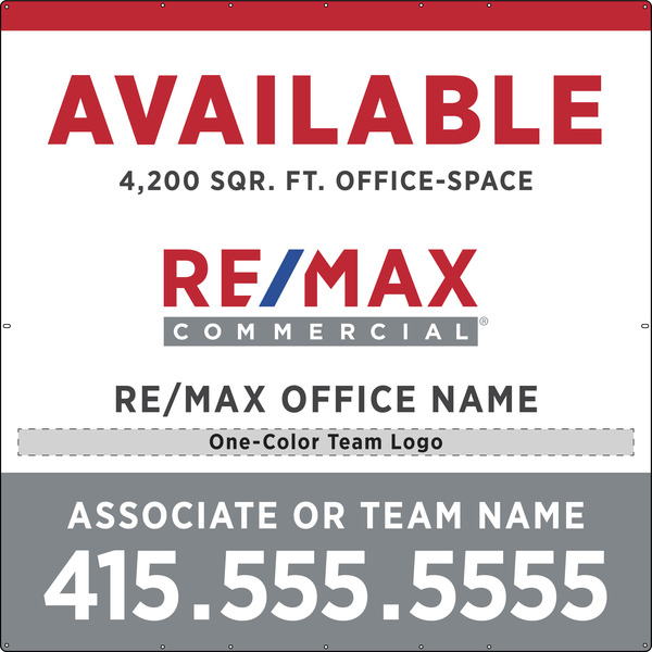 Commercial Team Logo Sign Panel, SF, 48h x 48w, Steel