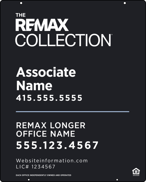 Collection Associate Name w License Number Hanging Sign Panel,  30h x 24w, Steel