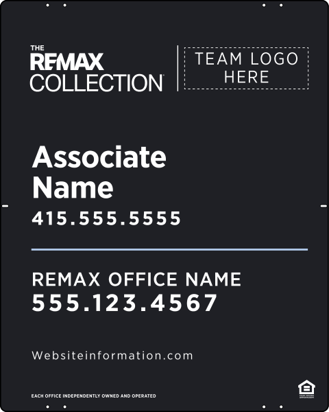 Collection Associate Name w Logo Sign Panel, 30h x 24w, Steel