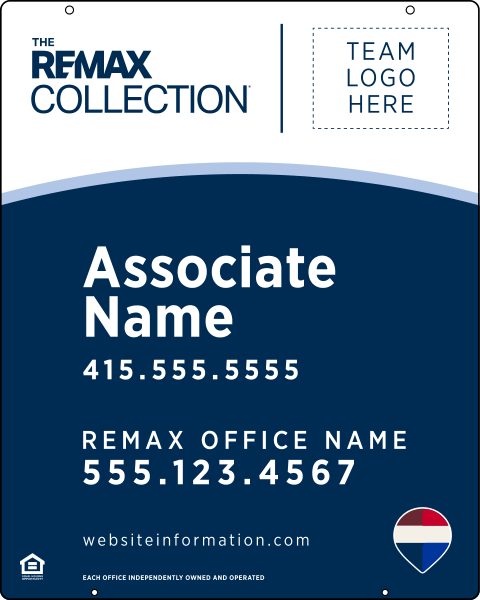 Collection Associate Name w Logo Hanging Sign Panel,  30h x 24w, Steel