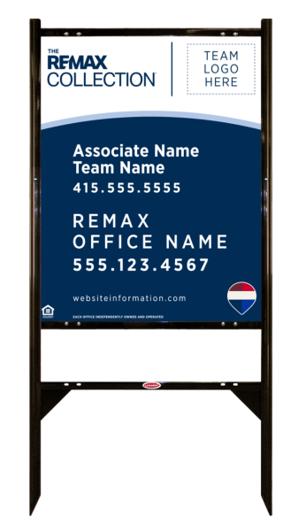 Angle Iron Frame and Collection Associate Name, Team Name w Logo Sign Unit,  30h x 24w, .040 Aluminum