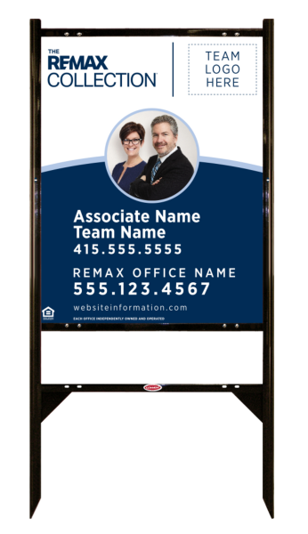 Angle Iron Frame and Collection Associate Name, Team Name w Photo & Logo Sign Unit,  30h x 24w, .040 Aluminum