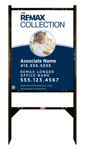 Angle Iron Frame and Collection Associate Name w Photo Sign Panel unit, 30h x 24w, Steel