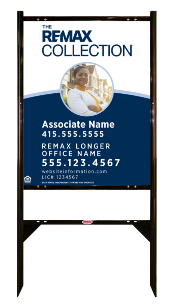 Angle Iron Frame and Collection Associate Name w Photo & License Number Sign Unit,  30h x 24w, .040 Aluminum