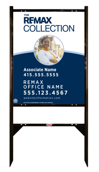 Angle Iron Frame and Collection Associate Name w Photo Sign Panel unit, 30h x 24w, Steel