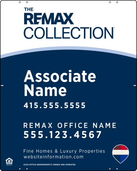 Collection Associate Name Fine Homes & Luxury Properties Panel, 30h x 24w, .040 Aluminum