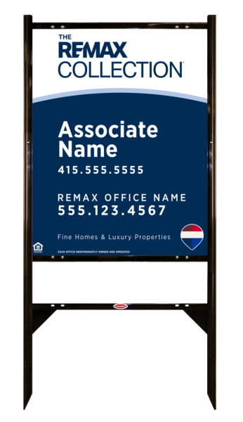 Angle Iron Frame and Collection Associate Name Fine Homes & Luxury Properties Sign Unit,  30h x 24w, .040 Aluminum