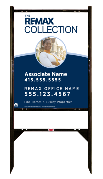 Angle Iron Frame and Collection Associate Name w Photo Fine Homes & Luxury Properties Sign Unit,  30h x 24w, .040 Aluminum