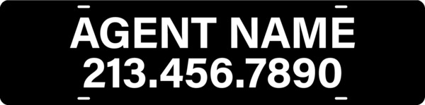 Agent Name Sign Rider, 6h x 24w, Steel
