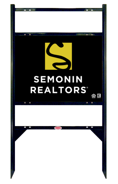 real estate angle iron frame for 2 rider inserts and sign panel unit, 24ga steel 18h x 24w