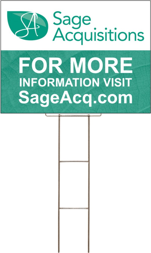 Sage Acquisitions Wire H Frame Stake and Panel Unit, 4mm Corrugated Plastic 18h x 24w