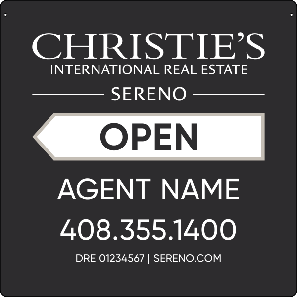 Agent Name Sign Panel, 20h x 20, 3MM Aluminum Composite - Left Facing Arrow