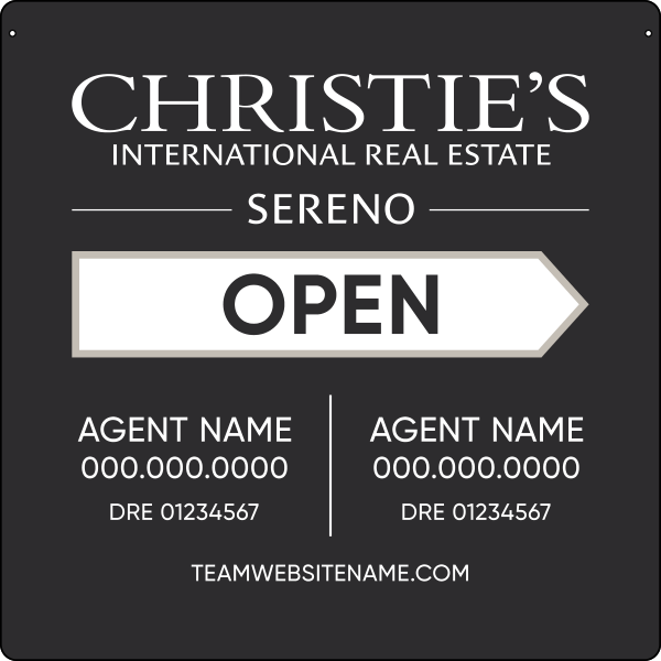 Two Agent Name Sign Panel, 20h x 20, 3MM Aluminum Composite - Right Facing Arrow