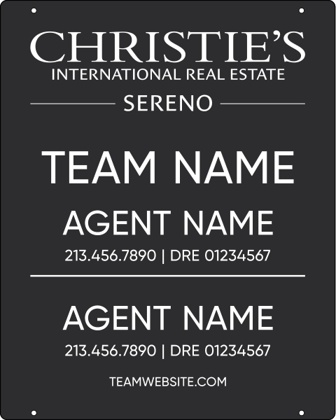 Team and Two Agent Name Hanging Sign Panel, 30h x 24w, 3MM Aluminum Composite