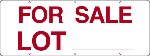 Real Estate For Sale Lot Sign Panel, 24 GA Steel 9h x 24w