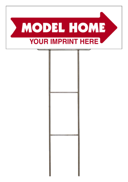 real estate model home wire h frame stake and panel unit, 4mm corrugated plastic 9h x 24w