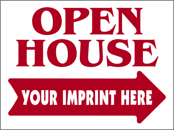 Real Estate Open House Sign Panel, 4mm Corrugated Plastic 18h x 24w